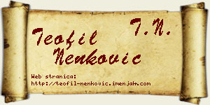 Teofil Nenković vizit kartica